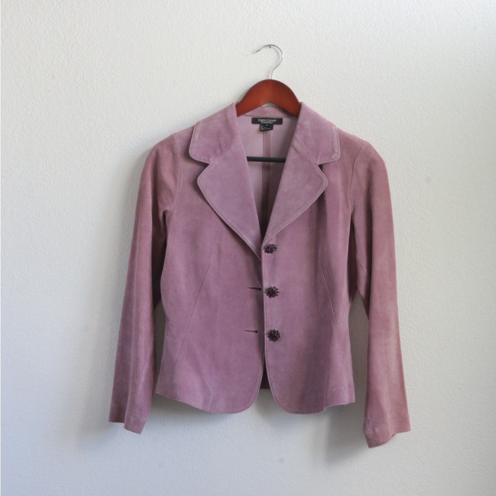 Karen Kane Lavender Suede Single-Breasted Blazer